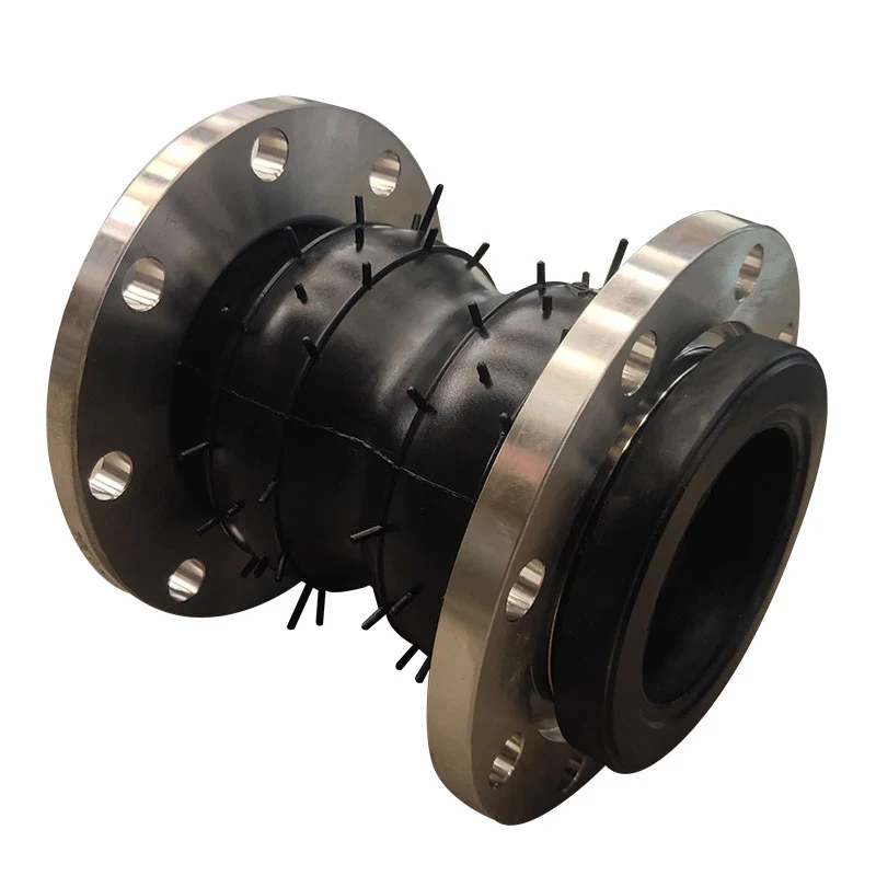 Angled detail of KST flanges and double sphere rubber body