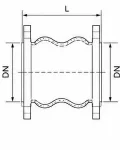 Vacuum-resistant rubber expansion joint technical drawing