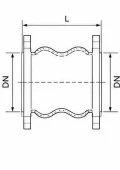 Vacuum-resistant rubber expansion joint technical drawing