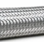Grooved-end flexible metal hose with external braid