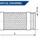 Grooved-end flexible metal hose technical drawing