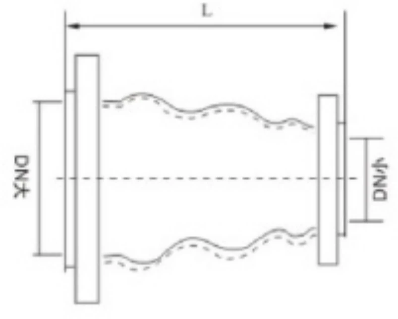 JDX concentric reducing rubber expansion joint structural drawing