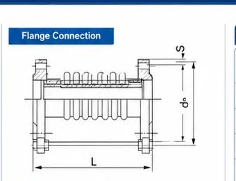 JDZ axial expansion joint flange connection technical drawing