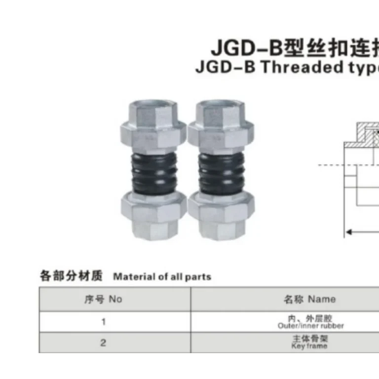 JGD-B Threaded Union Rubber Expansion Joint