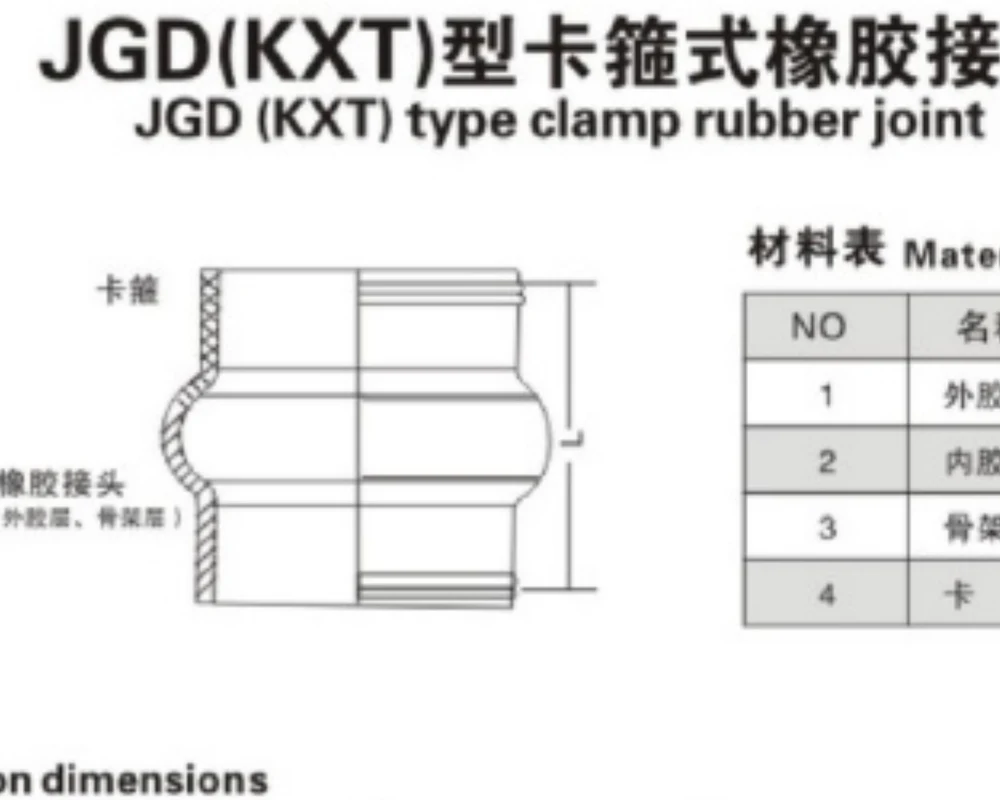 JGD KXT clamp-type rubber expansion joint structural drawing