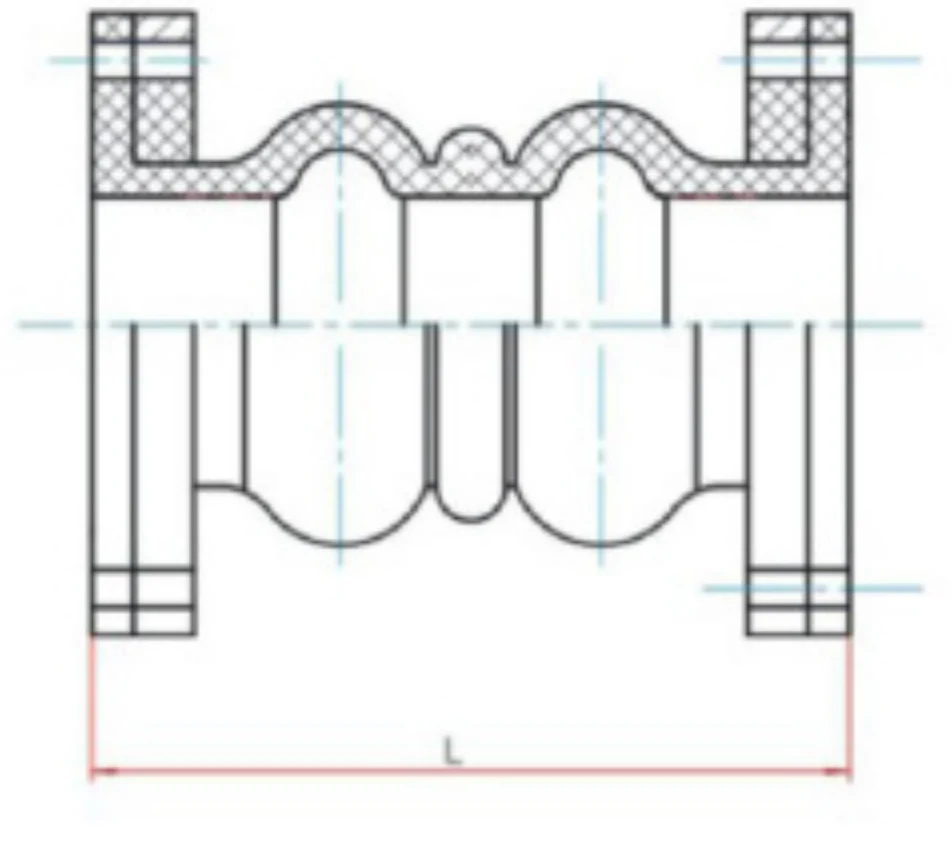 KDF high-pressure double sphere rubber expansion joint structural drawing