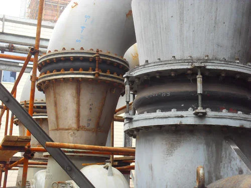 Rubber expansion joint installed in industrial piping