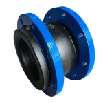 KXT single sphere rubber expansion joint with blue flanges