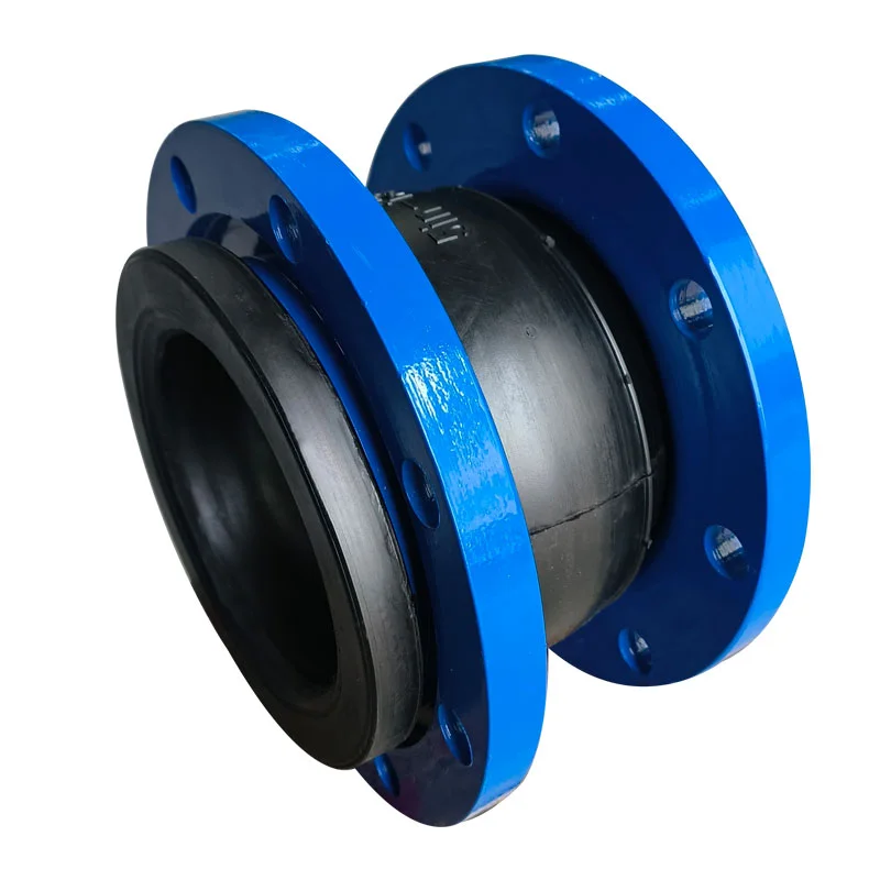 KXT single sphere rubber expansion joint with blue flanges