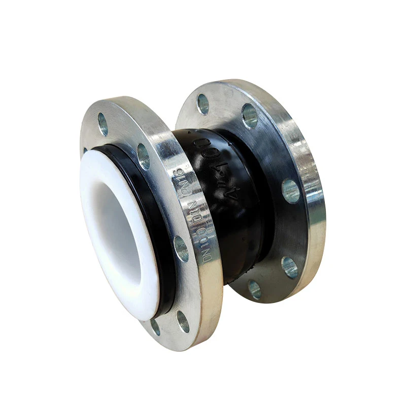 Compact angled view of PTFE-lined flexible rubber joint