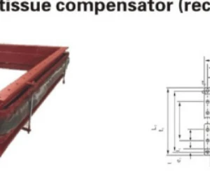 Rectangular fabric expansion joint connection and frame dimension drawing