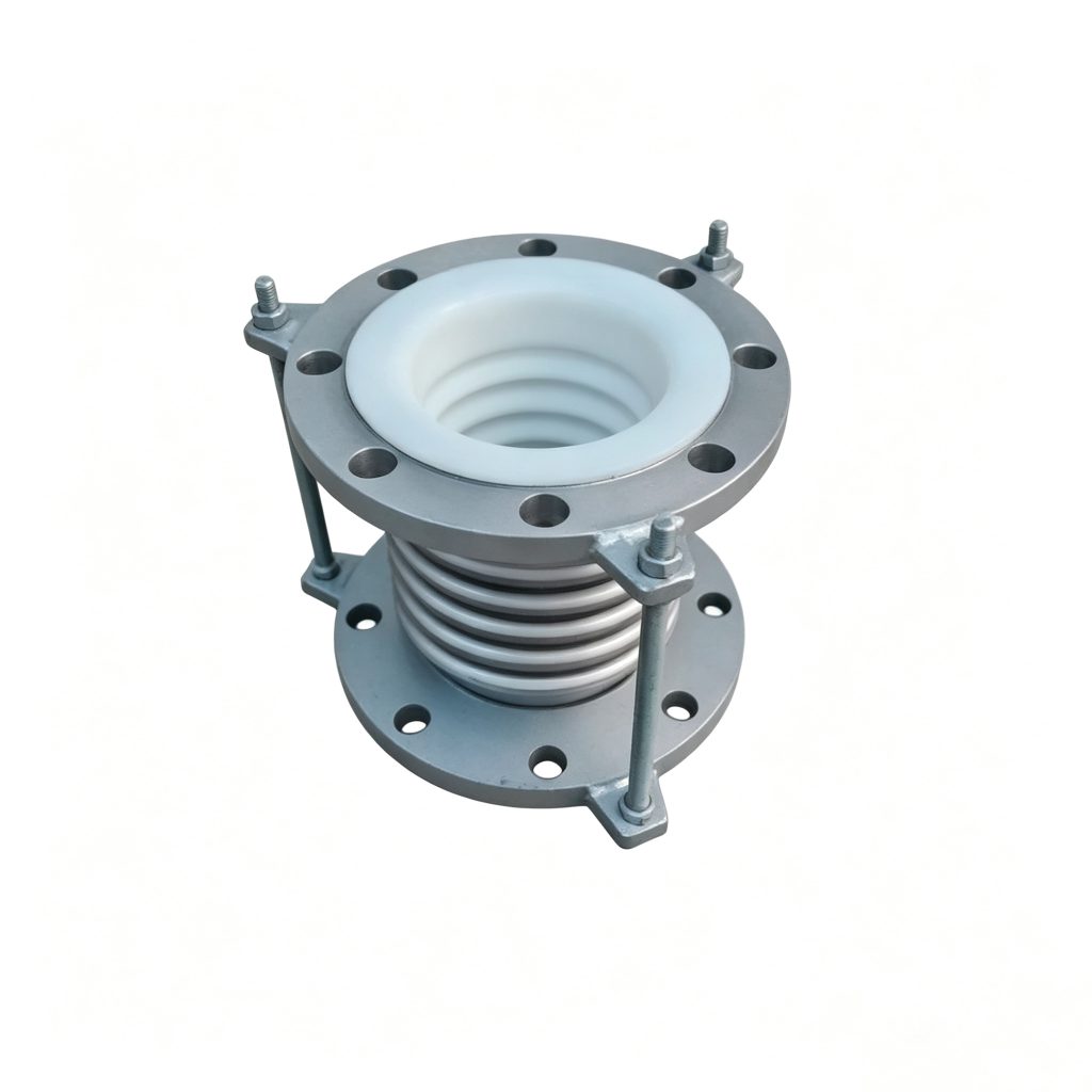PTFE Bellows Expansion Joint - top three-quarter view showing PTFE liner