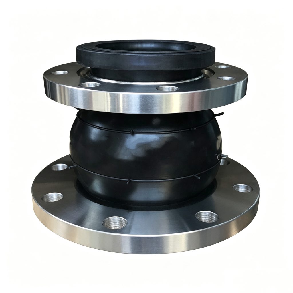 JDX Concentric Reducing Rubber Expansion Joint - front three-quarter view