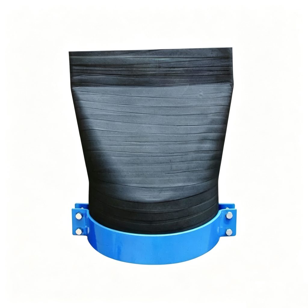 Rubber Duckbill Check Valve for Sewer & Stormwater Backflow Prevention - clamp-end view