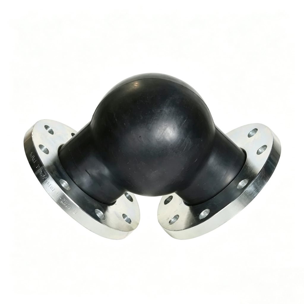 WTX 90° Flexible Rubber Expansion Elbow - front three-quarter view